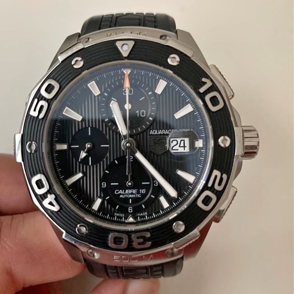 Tag Heuer Aquaracer Black and Silver Watch